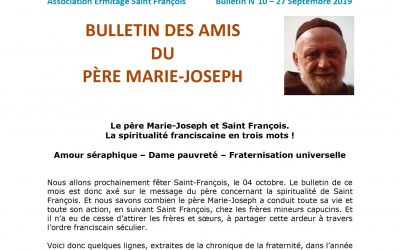 Bulletin N°10 -La spiritualité franciscaine en trois mots !